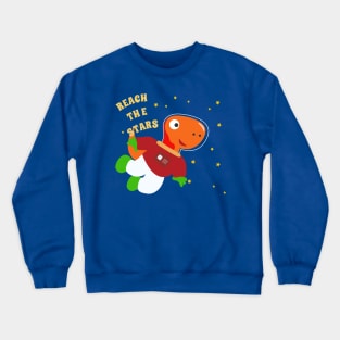 Cute dinosaur astronaut. Crewneck Sweatshirt